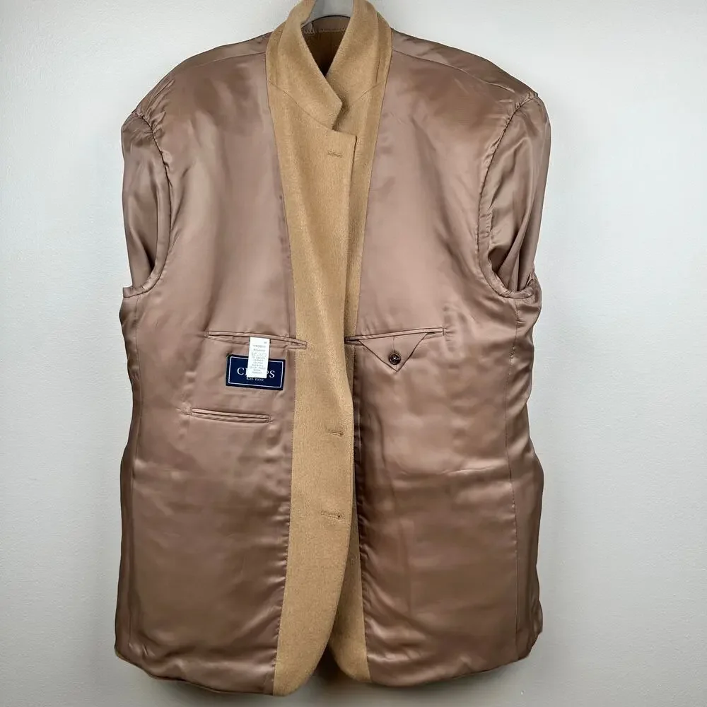 NEW CHAPS Men's Blazer Jacket 100% Camel Hair 2 Button Tan 46R Quiet Luxury
